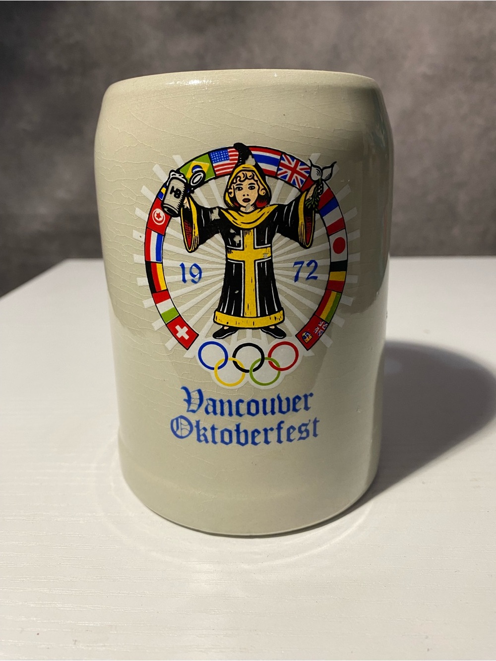 Vintage 1972 Vancouver Oktoberfest Beer Stein Mug 0.5L German Stoneware